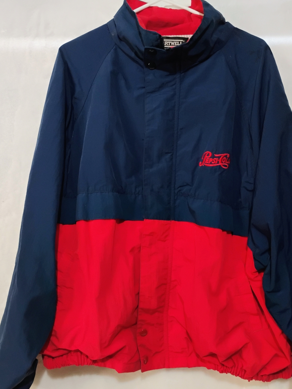 Vtg‎ Pepsi Hartwell Jacket Windbreaker Mens XL Full Zip Snap Logo Colorblock USA